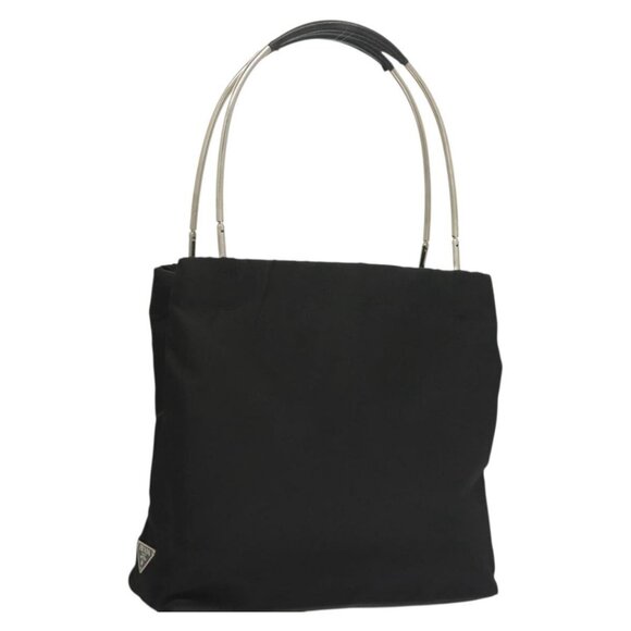 PRADA Hand Bag Nylon Black Silver Auth sw1295 - Picture 1 of 16